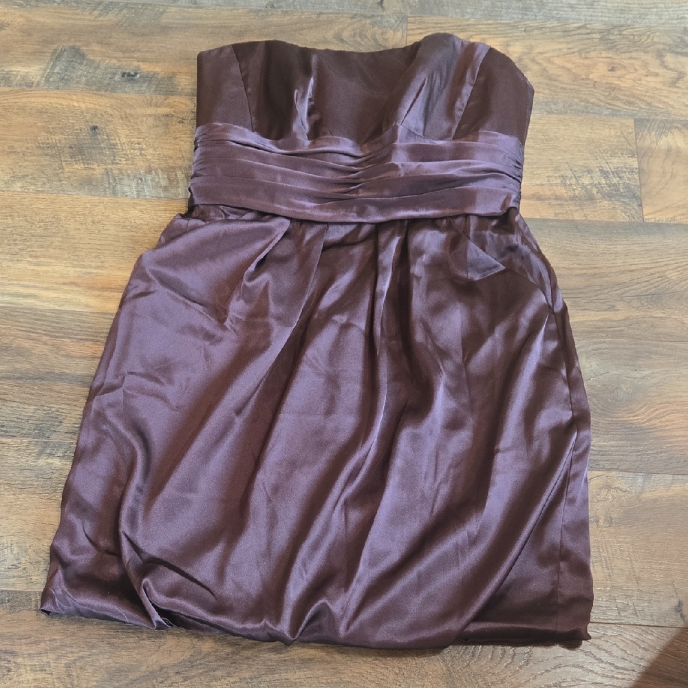 Davids Bridal Brown Strapless Bridesmaid Dresses